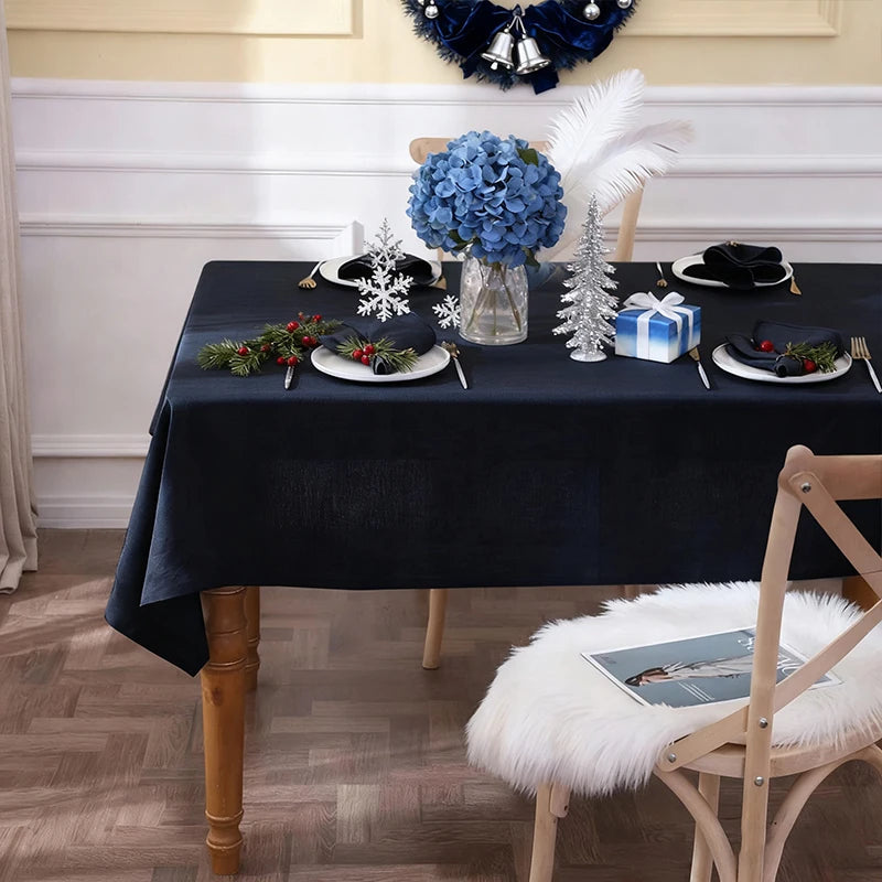 Christmas Solid Color Skin Friendly Breathable Lightweight Washable Reusable Tablecloth for Holiday Parties Banquets Restaurants