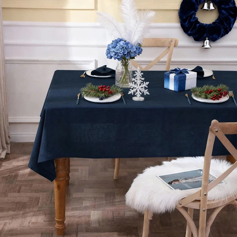 Christmas Solid Color Skin Friendly Breathable Lightweight Washable Reusable Tablecloth for Holiday Parties Banquets Restaurants